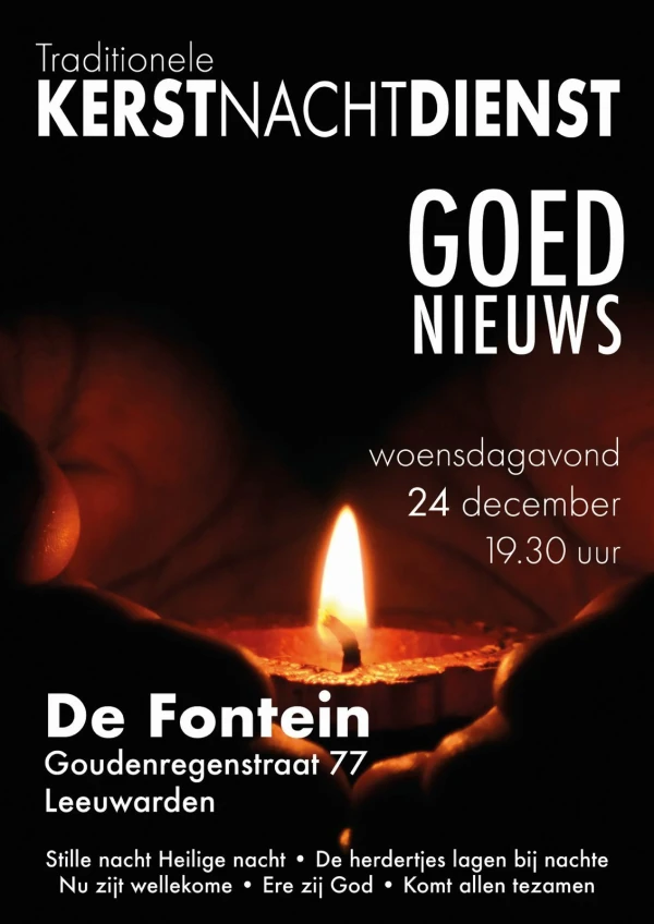 Kerstnachtdienst 24 december - Goed nieuws!