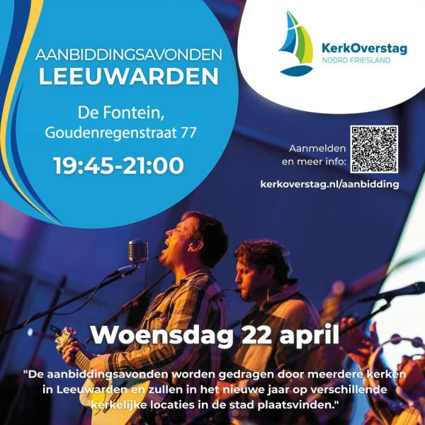 Kerk Overstag aanbiddingsavond in De Fontein